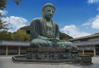 Daibutsu, Great Buddha sculpture is the landmark of Tokyo, Japan