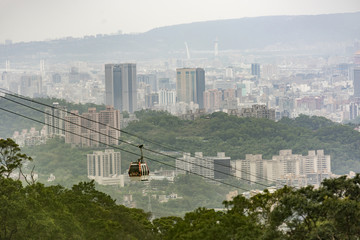 Taipei Maokong Gondola, Taiwan - December 15, 2016: Taipei Maokong Gondola view © chokniti
