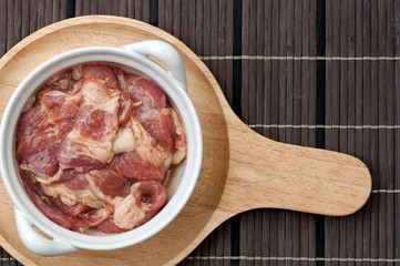 marinated raw pork