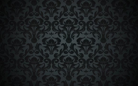 black dark vintage pattern