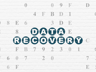 Information concept: Data Recovery on wall background
