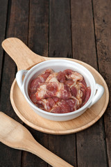 marinated raw pork