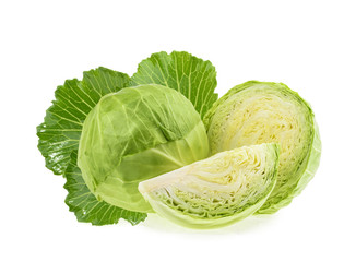 Green cabbage isolated on white background