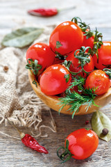 Salted cherry tomatoes.