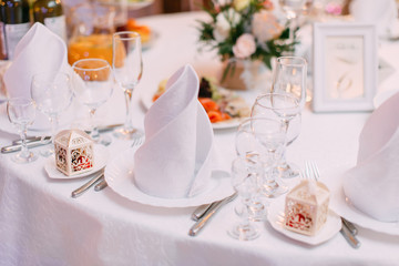 table set for wedding or another catered event dinner
