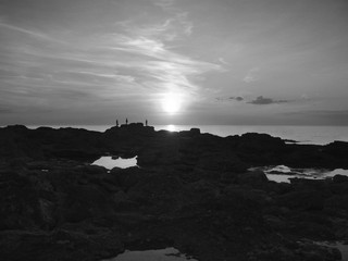 Black and white sunset at Digerhuvud, Fårö