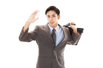 ガッツポーズのビジネスマン
