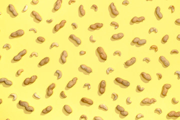 Peanut and cashews flat lay