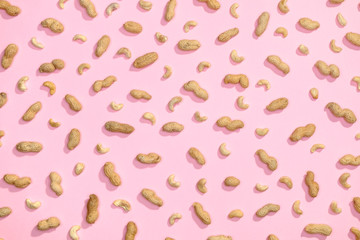 Peanut and cashews flat lay