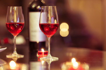 Candle light dinner. 