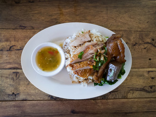 Rice with roast duck