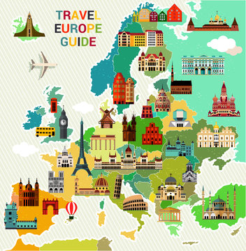 Europe Travel Map. © moloko88