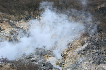 箱根・大湧谷の水蒸気