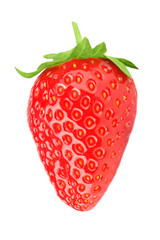 one strawberry on a white background isolated