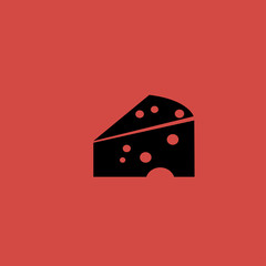 Piece of cheese icon. flat design