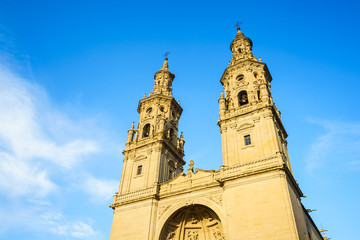 From below shot of Logrono cathedral