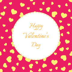 Happy Valentine's Day Greeting Card with hearts.