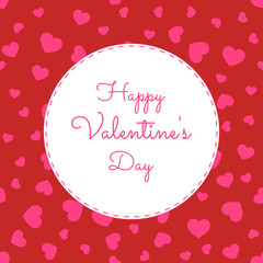 Happy Valentine's Day Greeting Card with hearts.