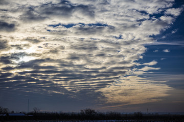Fototapeta premium vertical stratus cloud formation.Romania