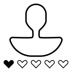 User review icon - Flat design, glyph style icon - Black outline