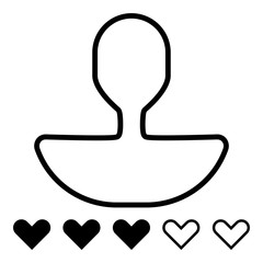 Fototapeta premium User review icon - Flat design, glyph style icon - Black outline