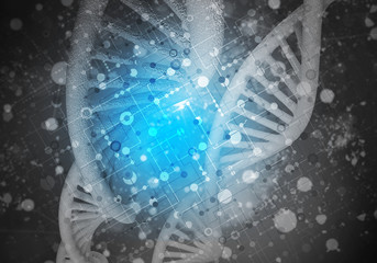 DNA molecules background, 3D rendering
