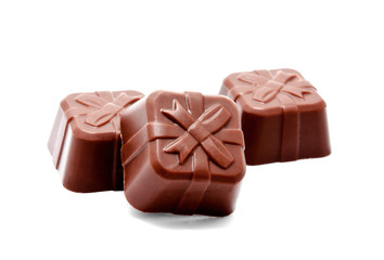 Assortment of chocolate candies sweets isolated