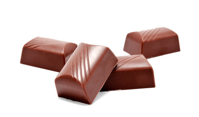 Assortment of chocolate candies sweets isolated