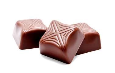 Assortment of chocolate candies sweets isolated