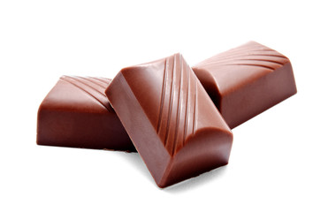 Assortment of chocolate candies sweets isolated
