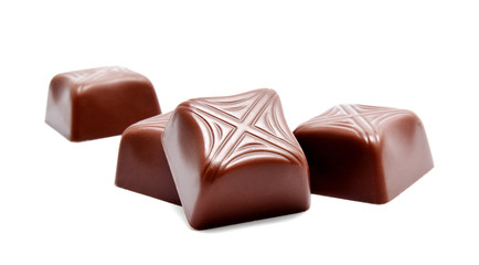 Assortment of chocolate candies sweets isolated