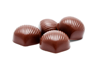 Assortment of chocolate candies sweets isolated