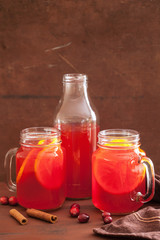 hot cranberry tea with orange cinnamon warming drink