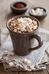 hot chocolate with mini marshmallows warming drink