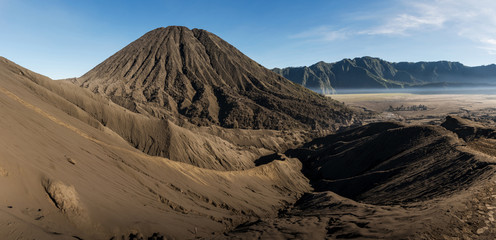 Panorama view of Mount. Bromo in the morning, Indonesia