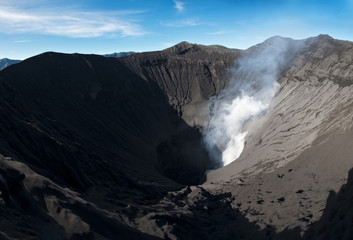 Hole of Mt. bromo crater at Bromo tengger semaru national park.