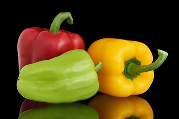 Red,Yellow and Green Bell Peppers