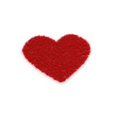 Red heart shape on white