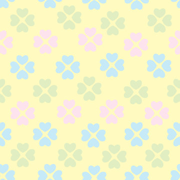 Seamless pattern with flower of hearts. Background of hearts on Valentine Day. Good for textiles, interior design, for book design, website background.