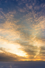 Morning sky on the winter sea
