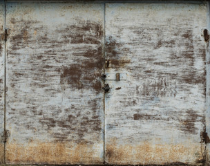 old metal warehouse door, hangar, high resolution photo
