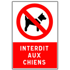 Panneau : Interdit aux chiens