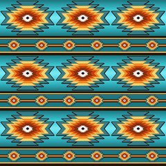 ethnic tribal motifs. navajo seamless pattern - obrazy, fototapety, plakaty