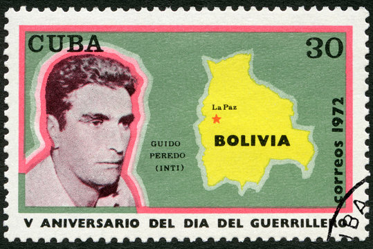 CUBA - 1972: shows Alvaro Guido Peredo Leigue Inti (1938-1969)