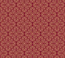 Ethnic bohemian seamless pattern. Endless texture with stylized patterned  mandala in Indian style.