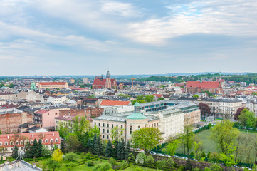 Fototapeta na wymiar High view on Krakow city