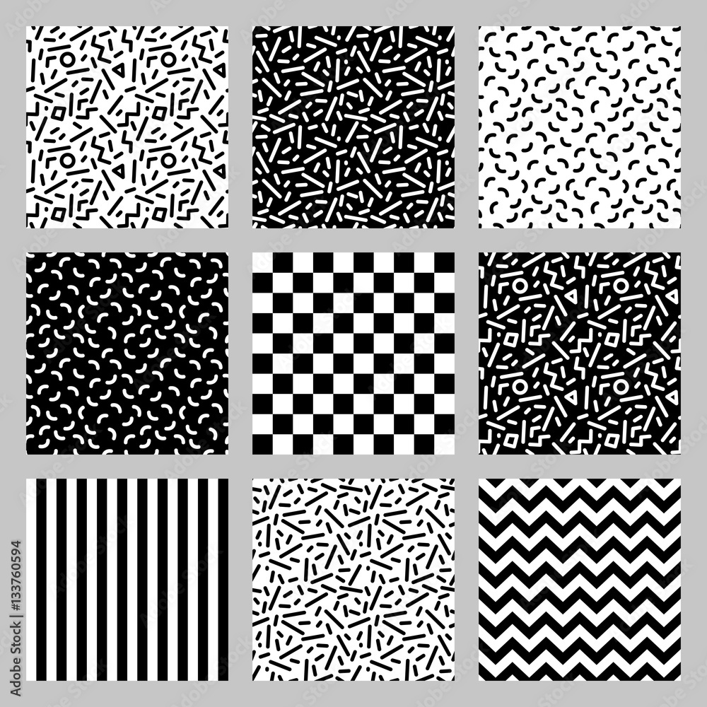 Wall mural memphis style pattern with squares