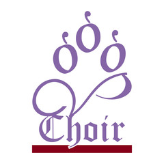 3 figures grouped together reading from a song book which is a musical notation.
