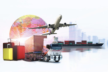 open world wide cargo transport or global business commerce concept or import-export commercial logistic ,shipping business industry (Elements of this image furnished by NASA)