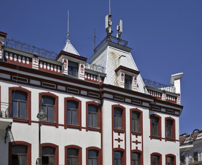 Fototapeta na wymiar Historic building on the Svetlanskaya Street in Vladivostok. Russia